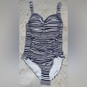 Niptuck NWOT navy/white striped full piece swimsuit | size 6